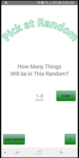 Run android online APK Pick At Random from MyAndroid or emulate Pick At Random using MyAndroid