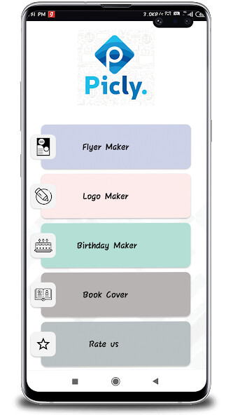 Run android online APK Picly. - Poster Maker, Flyer Maker, Banner Maker from MyAndroid or emulate Picly. - Poster Maker, Flyer Maker, Banner Maker using MyAndroid