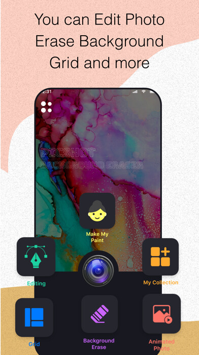 Emulate iPhone app PicShot - Background Eraser using MyAndroid