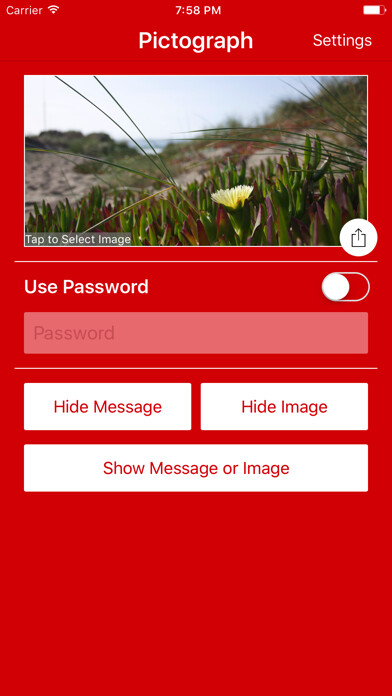 Emulate iPhone app Pictograph - Steganography using MyAndroid Emulate iPhone app Pictograph - Steganography using MyAndroid
