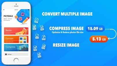 Emulate iPhone app PicTools - Compress & Resize using MyAndroid