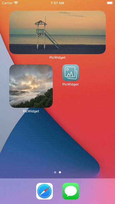 Emulate iPhone app PicWidget using MyAndroid