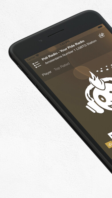 Emulate iPhone app Pidi, The number 1 PRIDE Radio using MyAndroid