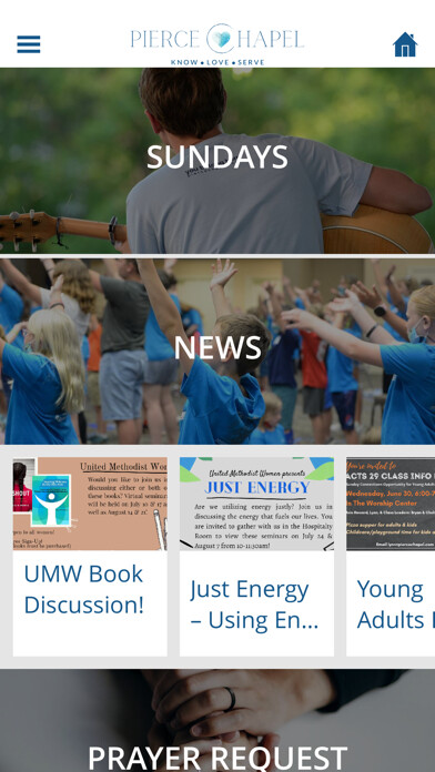 Emulate iPhone app Pierce Chapel UMC using MyAndroid