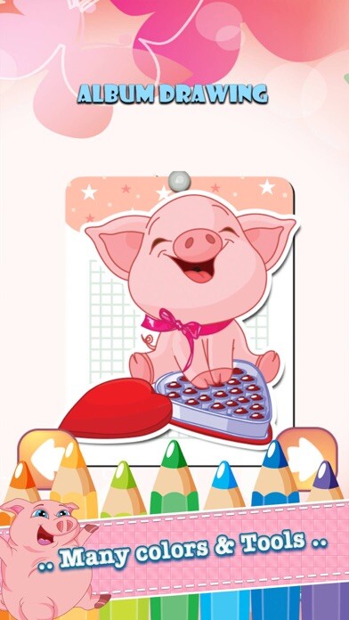 Emulate iPhone app Pig Drawing Coloring Book - Cute Caricature Art Ideas pages for kids using MyAndroid