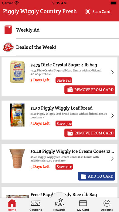 Emulate iPhone app Piggly Wiggly Country Fresh using MyAndroid