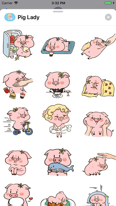Emulate iPhone app Pig Lady Animated Stickers using MyAndroid Emulate iPhone app Pig Lady Animated Stickers using MyAndroid