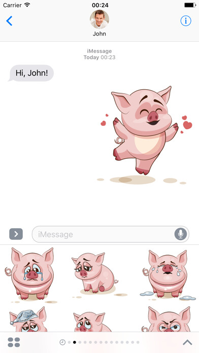 Emulate iPhone app Pig - Stickers for iMessage using MyAndroid Emulate iPhone app Pig - Stickers for iMessage using MyAndroid
