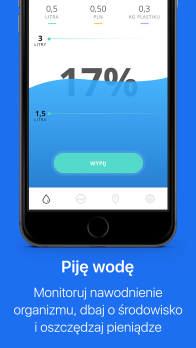 Emulate iPhone app Piję wodę - monitoruj nawodnienie organizmu, dbaj o środowisko i oszczędzaj pieniądze using MyAndroid