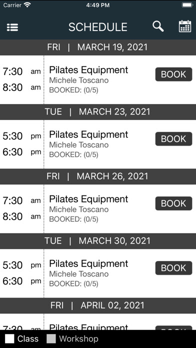 Emulate iPhone app Pilates by the Bay NJ using MyAndroid
