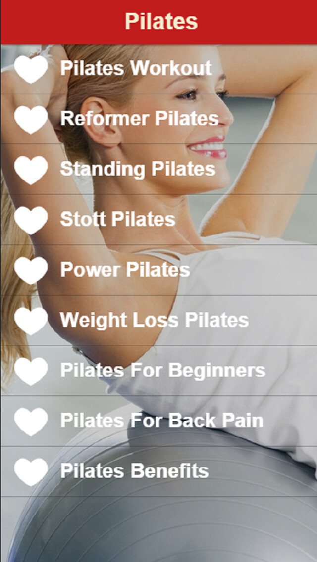 Emulate iPhone app Pilates Workout - Learn Pilates Exercises For a Stronger Core, Flat Belly and Stronger Back using MyAndroid