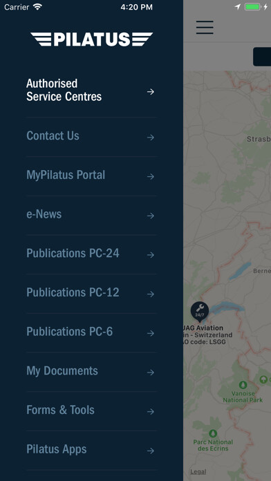 Emulate iPhone app Pilatus Customer Service using MyAndroid Emulate iPhone app Pilatus Customer Service using MyAndroid