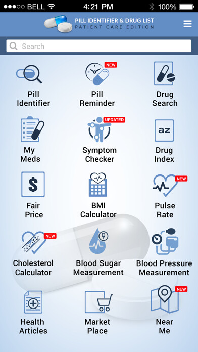 Emulate iPhone app Pill Identifier and Drug List using MyAndroid
