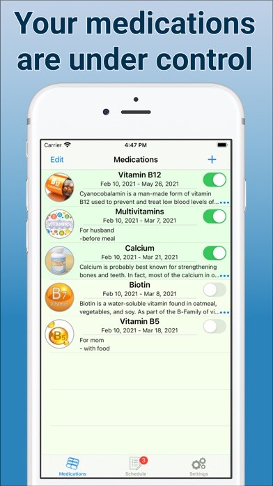 Emulate iPhone app Pill Reminder, Vitamin Tracker using MyAndroid Emulate iPhone app Pill Reminder, Vitamin Tracker using MyAndroid