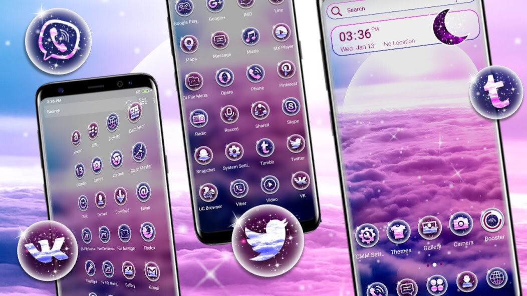 Run android online APK Pink Clouds Sky Launcher Theme from MyAndroid or emulate Pink Clouds Sky Launcher Theme using MyAndroid