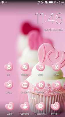 Emulate Android APK Pink cupcake theme-abclauncher