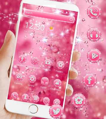 Emulate Android APK Pink Diamond Theme Wallpaper Glitter