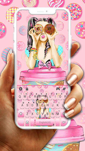 Run android online APK Pink Donut Girl Keyboard Theme from MyAndroid or emulate Pink Donut Girl Keyboard Theme using MyAndroid