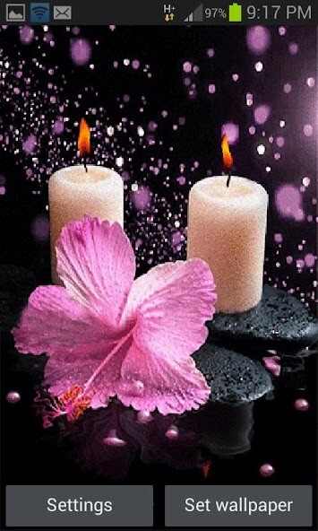 Emulate Android APK Pink Flower Candle LWP