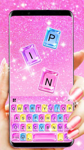 Run android online APK Pink Glitter Crystal Keyboard Background from MyAndroid or emulate Pink Glitter Crystal Keyboard Background using MyAndroid