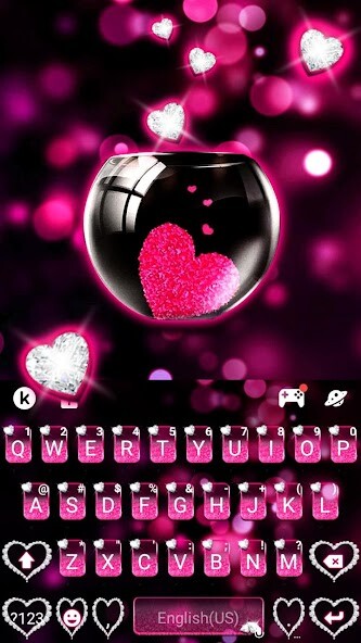 Run android online APK Pink Heart Glass Theme from MyAndroid or emulate Pink Heart Glass Theme using MyAndroid