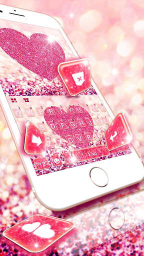 Run android online APK Pink Heart Glitter Keyboard Theme from MyAndroid or emulate Pink Heart Glitter Keyboard Theme using MyAndroid