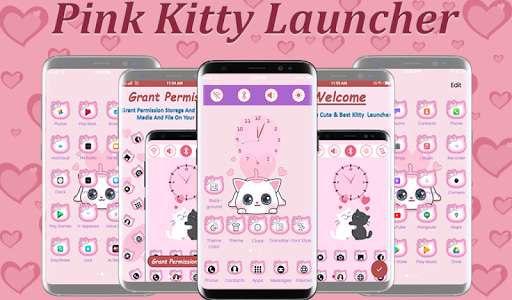 Run android online APK Pink Kitty Launcher from MyAndroid or emulate Pink Kitty Launcher using MyAndroid