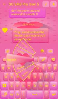 Emulate Android APK Pink Love for GO SMS