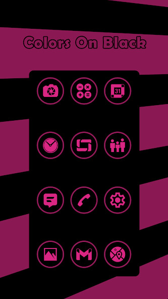 Run android online APK Pink On Black Icons from MyAndroid or emulate Pink On Black Icons using MyAndroid