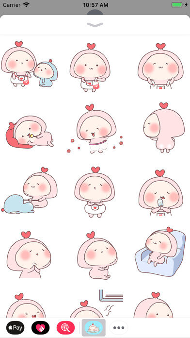 Emulate iPhone app Pink Rabbit Animated Stickers using MyAndroid