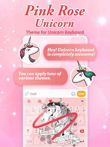 Run android online APK Pink Rose Unicorn Keyboard Theme for Girls from MyAndroid or emulate Pink Rose Unicorn Keyboard Theme for Girls using MyAndroid