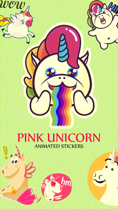 Emulate iPhone app Pink Unicorn Stickers using MyAndroid