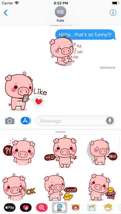 Emulate iPhone app Pinky Pig Sticker using MyAndroid Emulate iPhone app Pinky Pig Sticker using MyAndroid
