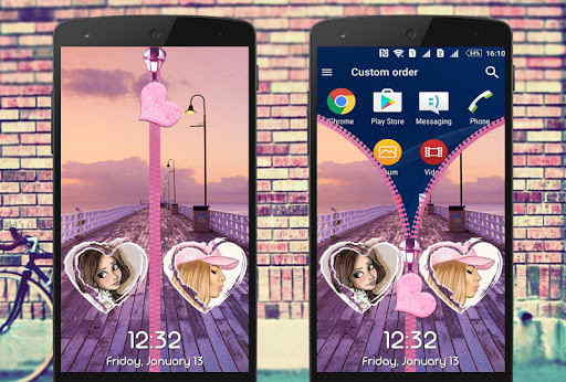 Run android online APK Pink Zipper Lock Screen from MyAndroid or emulate Pink Zipper Lock Screen using MyAndroid