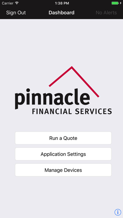 Emulate iPhone app Pinnacle Quoting using MyAndroid