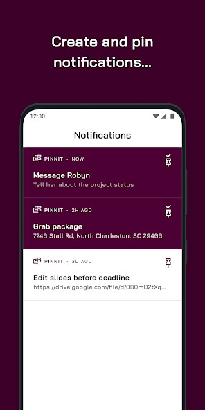 Run android online APK Pinnit - Create  pin notifications from MyAndroid or emulate Pinnit - Create  pin notifications using MyAndroid