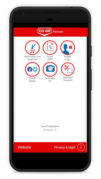 Run android online APK Pioneer Co-op Pharmacy from MyAndroid or emulate Pioneer Co-op Pharmacy using MyAndroid