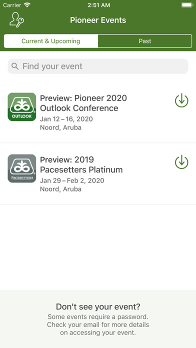 Emulate iPhone app Pioneer Events using MyAndroid