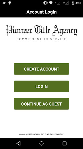 Emulate Android APK Pioneer Title Agency