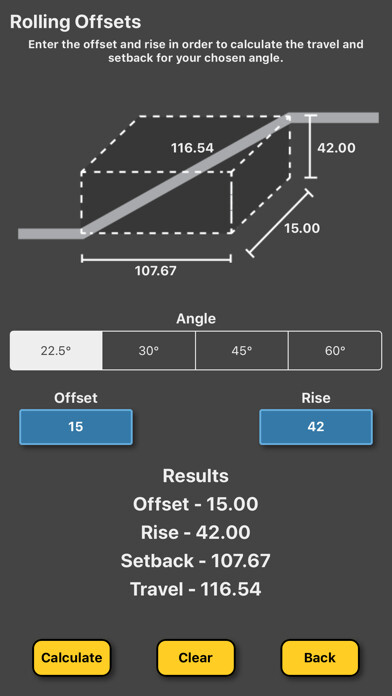 Emulate iPhone app Pipe Offset Calculator using MyAndroid Emulate iPhone app Pipe Offset Calculator using MyAndroid
