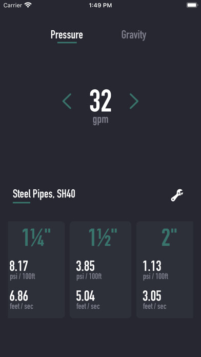 Emulate iPhone app Pipe Sizer - Pressure/Gravity using MyAndroid Emulate iPhone app Pipe Sizer - Pressure/Gravity using MyAndroid