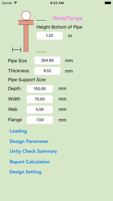 Emulate iPhone app PipeSupportWideFlange using MyAndroid