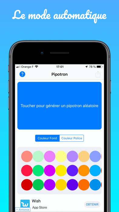 Emulate iPhone app Pipotron : langue de bois using MyAndroid