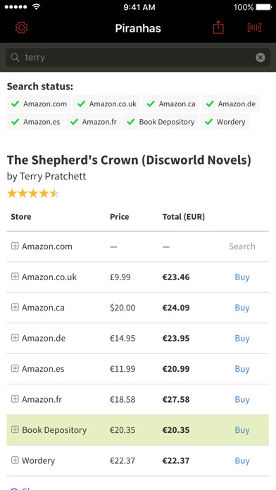 Emulate iPhone app Piranhas - Find the cheapest store for your books using MyAndroid Emulate iPhone app Piranhas - Find the cheapest store for your books using MyAndroid