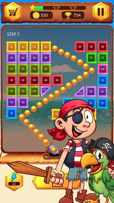 Emulate iPhone app Pirate Bricks Breaker using MyAndroid Emulate iPhone app Pirate Bricks Breaker using MyAndroid