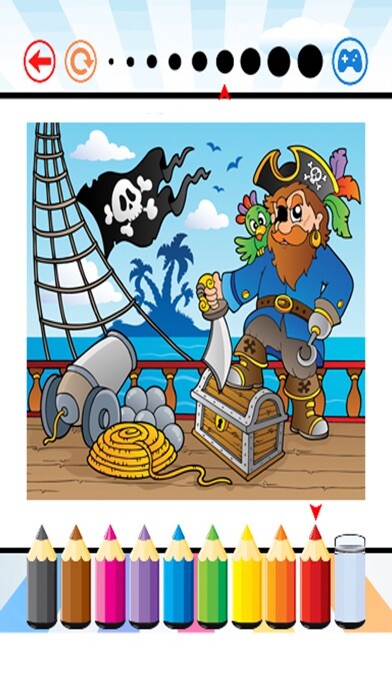 Emulate iPhone app Pirate Coloring Book - Activities for Kids using MyAndroid