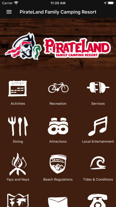 Emulate iPhone app Pirateland Family Camping using MyAndroid