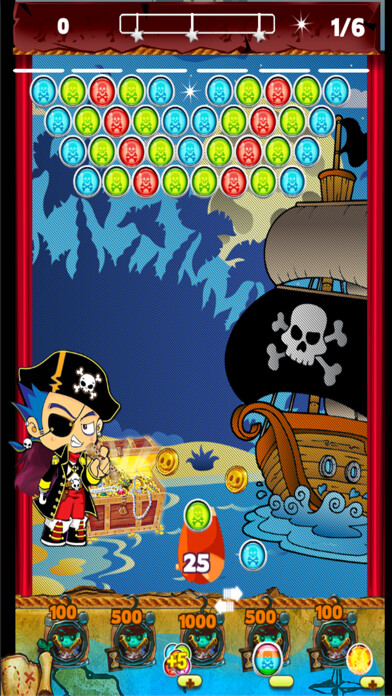 Emulate iPhone app Pirate Prince Treasure Bubble Shooter Pop using MyAndroid