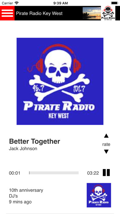 Emulate iPhone app Pirate Radio Key West App using MyAndroid