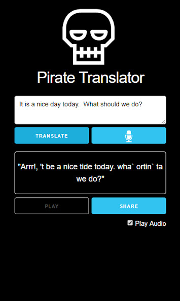 Run android online APK Pirate Translator: Talk like a Pirate Day from MyAndroid or emulate Pirate Translator: Talk like a Pirate Day using MyAndroid Run android online APK Pirate Translator: Talk like a Pirate Day from MyAndroid or emulate Pirate Translator: Talk like a Pirate Day using MyAndroid